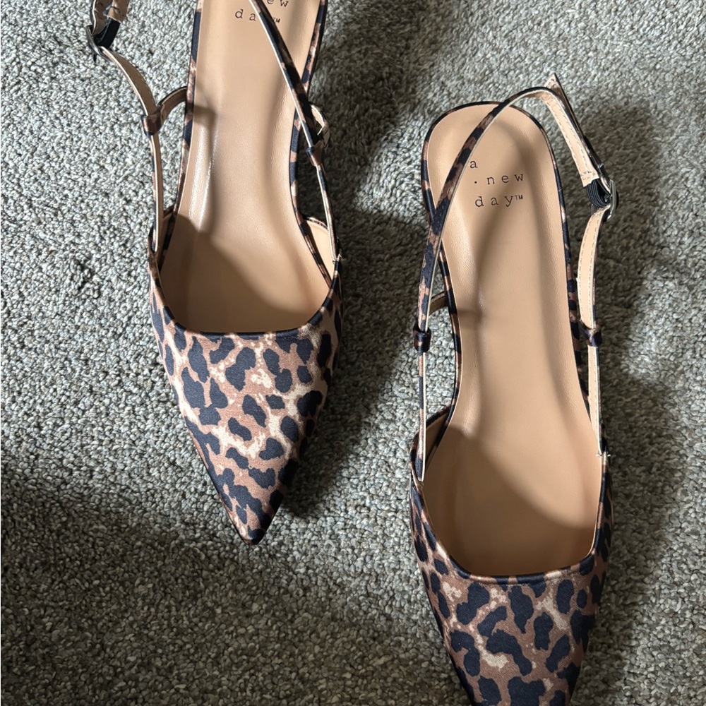 A New Day Women's Leopard Print Slingback Shoes